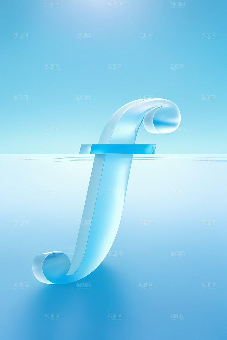 冰块字母通透清爽艺术字