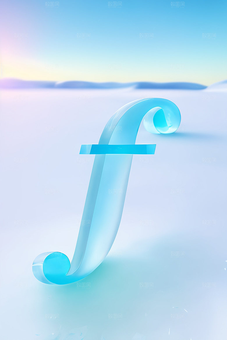 冰块字母创意清爽艺术字