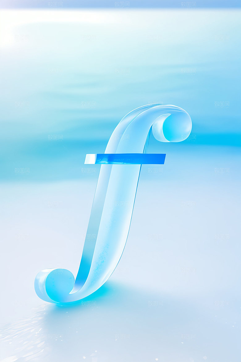 冰块字母透明英文艺术字