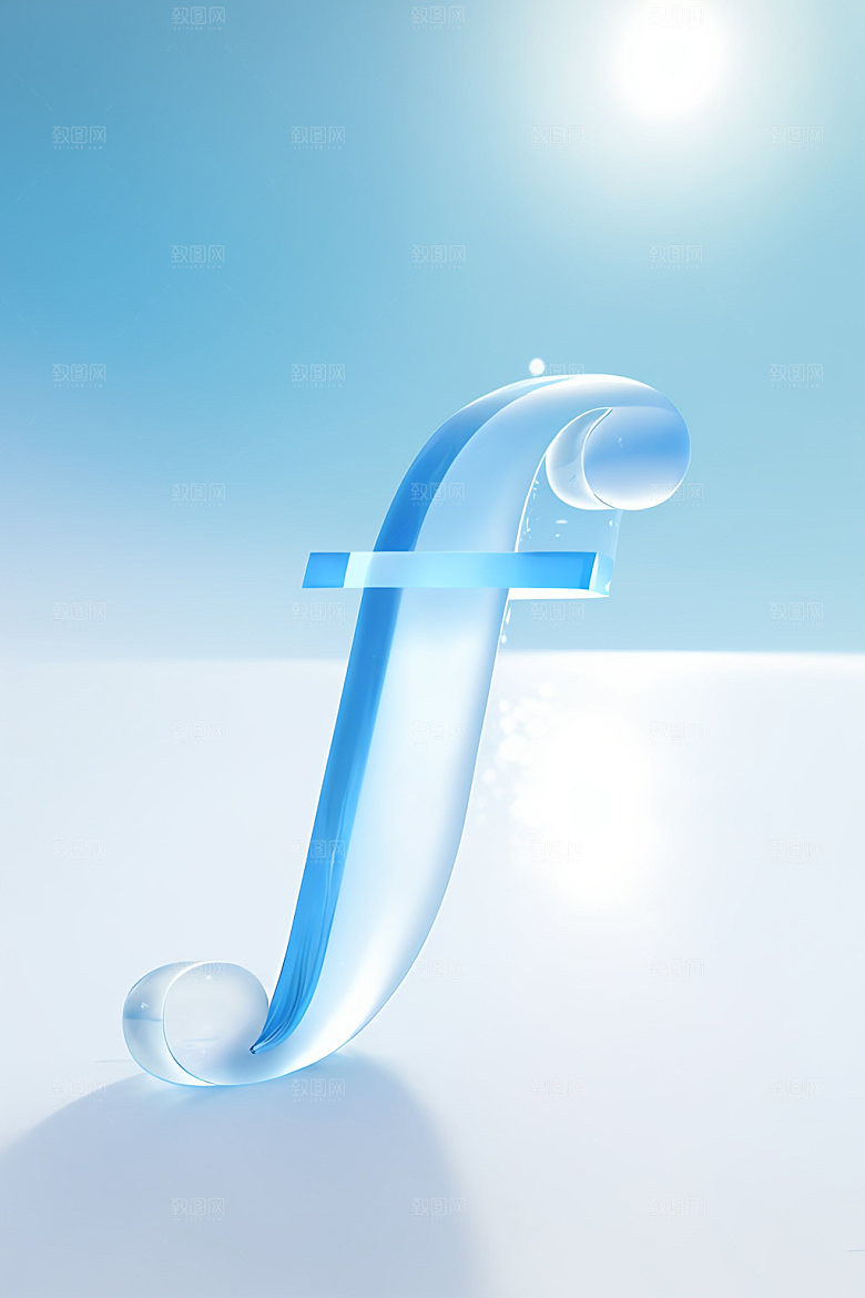 冰块字母透明质感艺术字