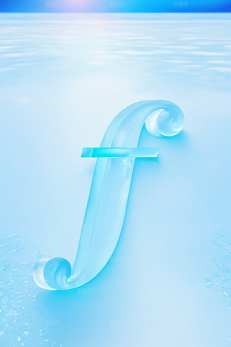 冰块字母英文晶莹剔透艺术字