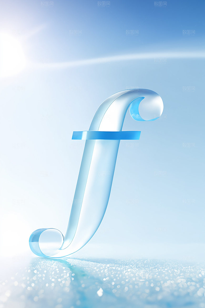 冰块字母质感3D艺术字
