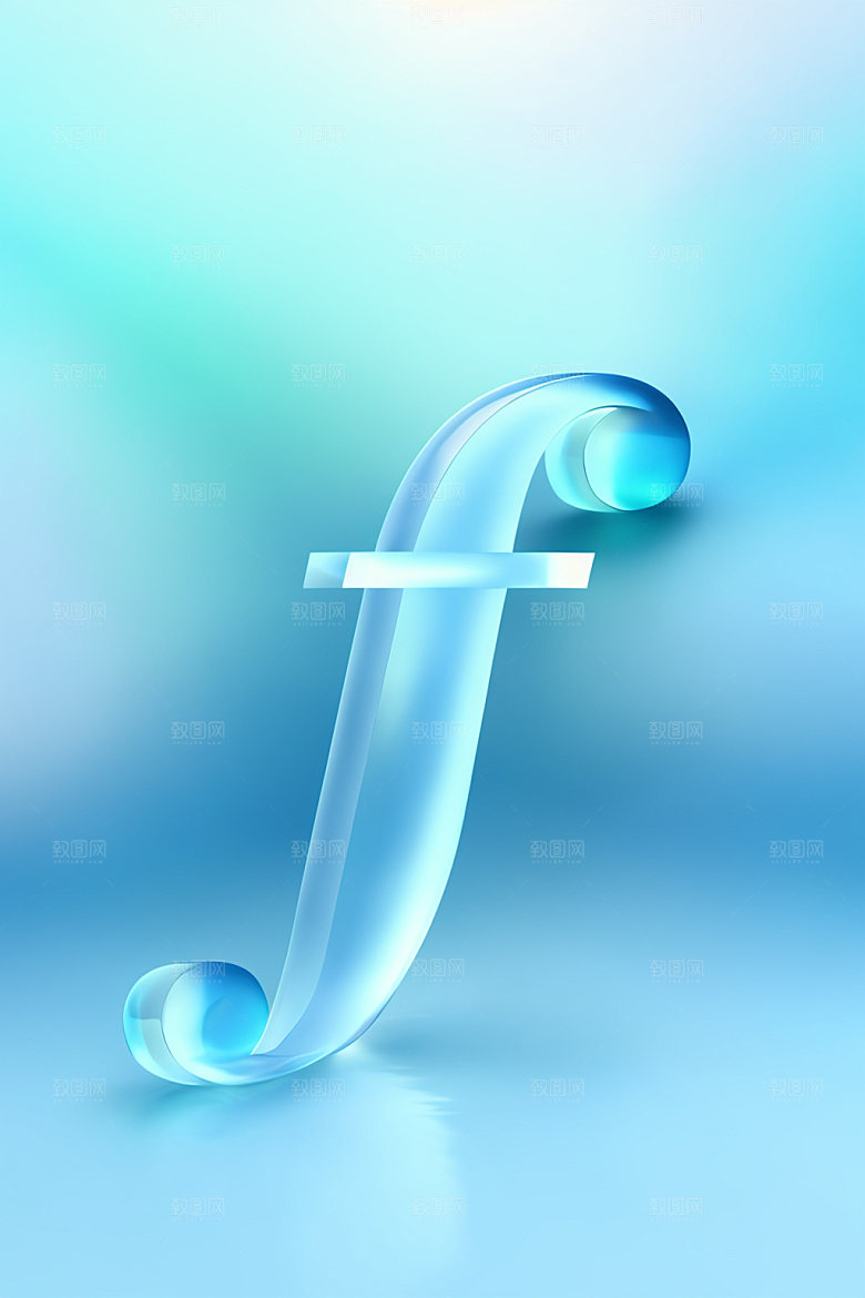 冰块字母质感玻璃艺术字