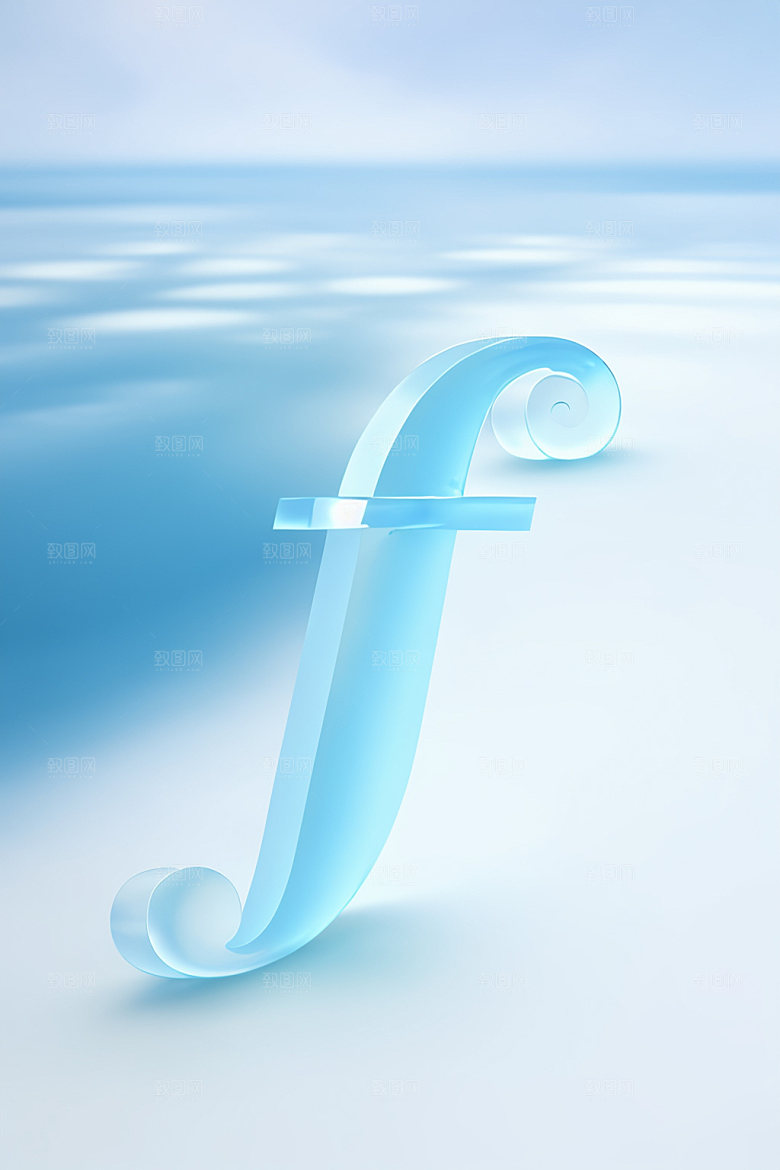 冰块字母晶莹剔透通透艺术字