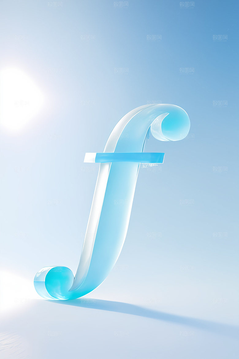 冰块字母英文透明艺术字
