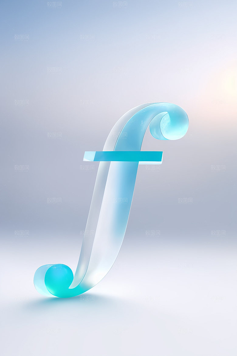 冰块字母清爽透明艺术字