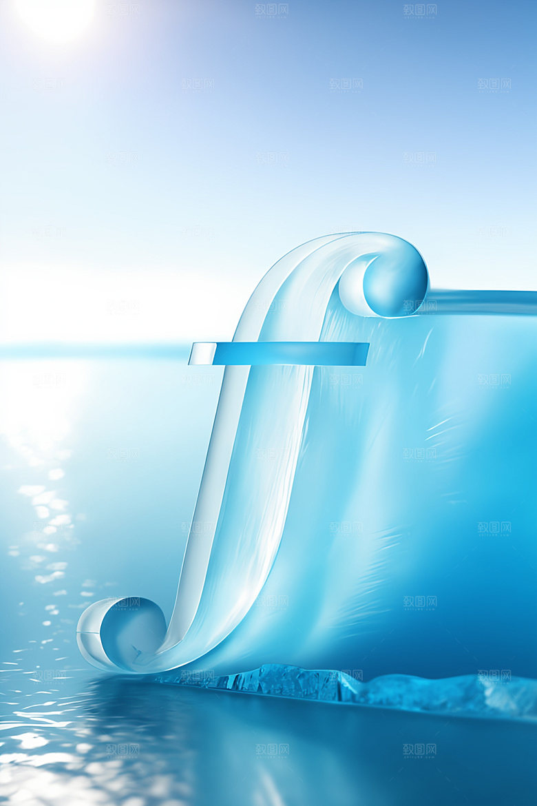 冰块字母立体质感艺术字