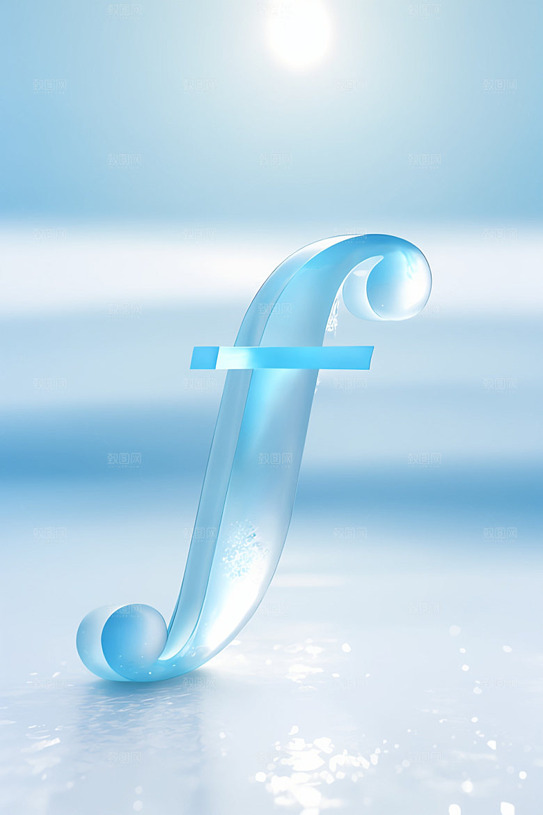 冰块字母3D英文艺术字