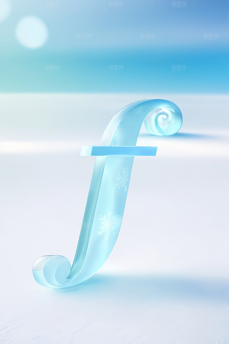 冰块字母3D英文艺术字
