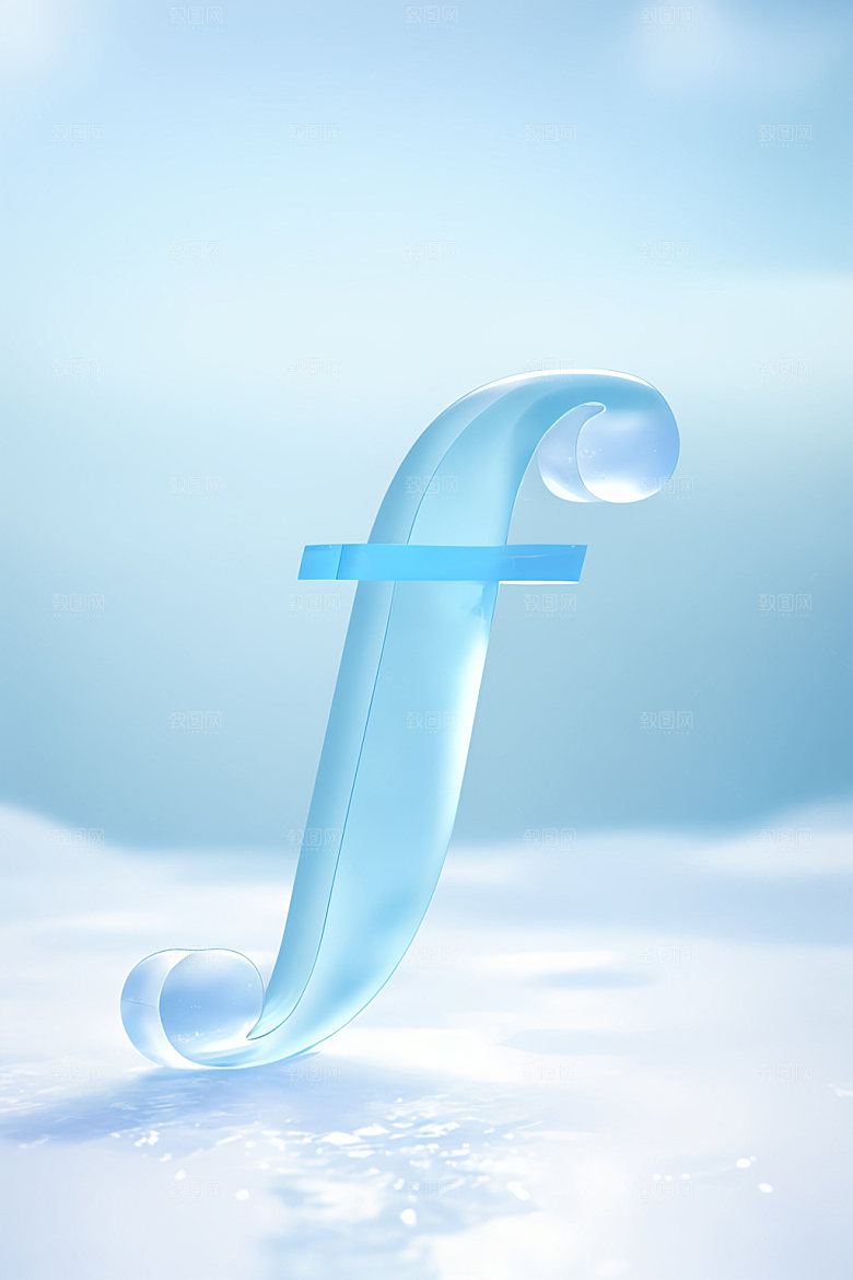 冰块字母晶莹剔透通透艺术字