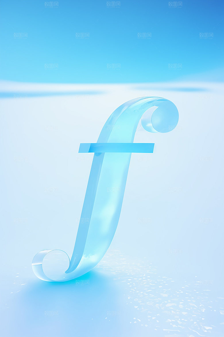 冰块字母玻璃3D艺术字