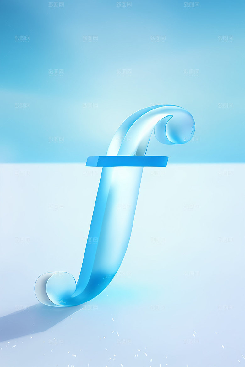 冰块字母通透3D艺术字
