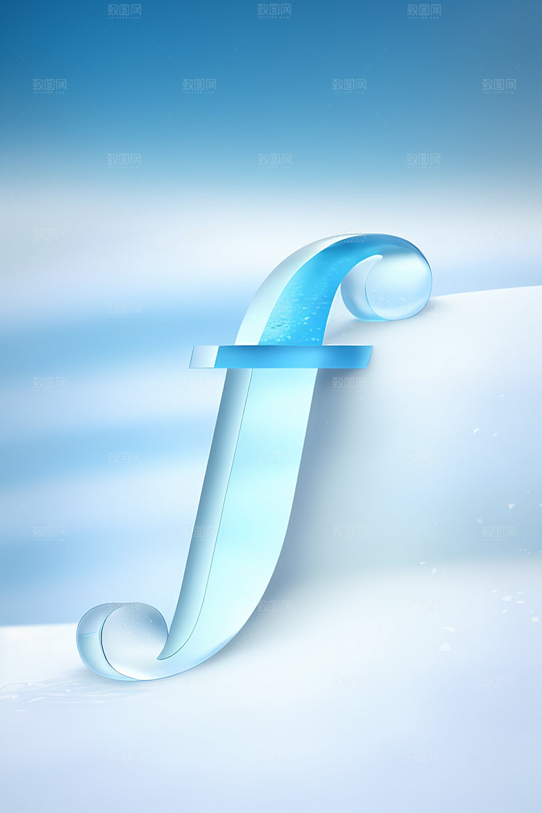 冰块字母3D玻璃艺术字
