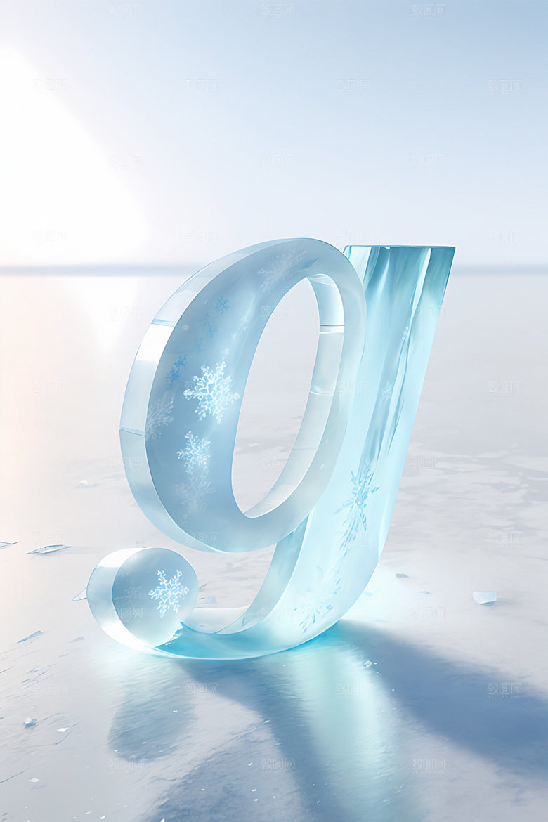 冰块字母3D英文艺术字