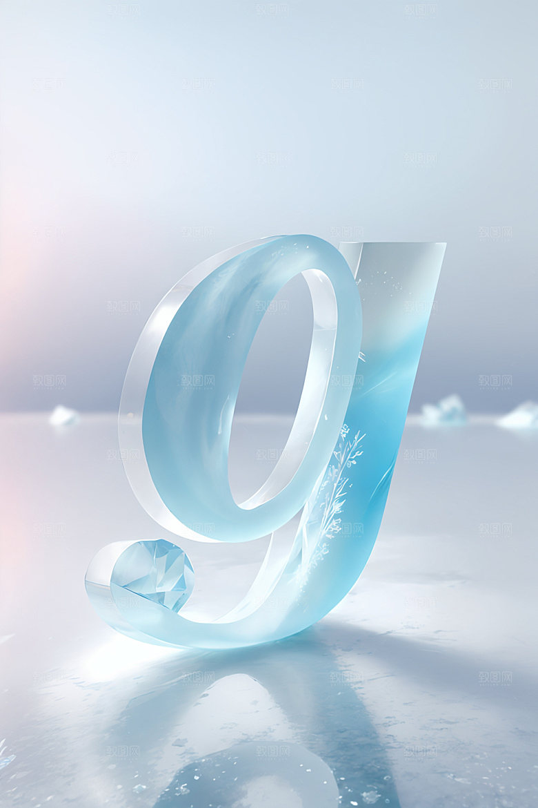 冰块字母立体创意艺术字