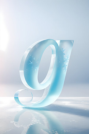 冰块字母3D透明艺术字