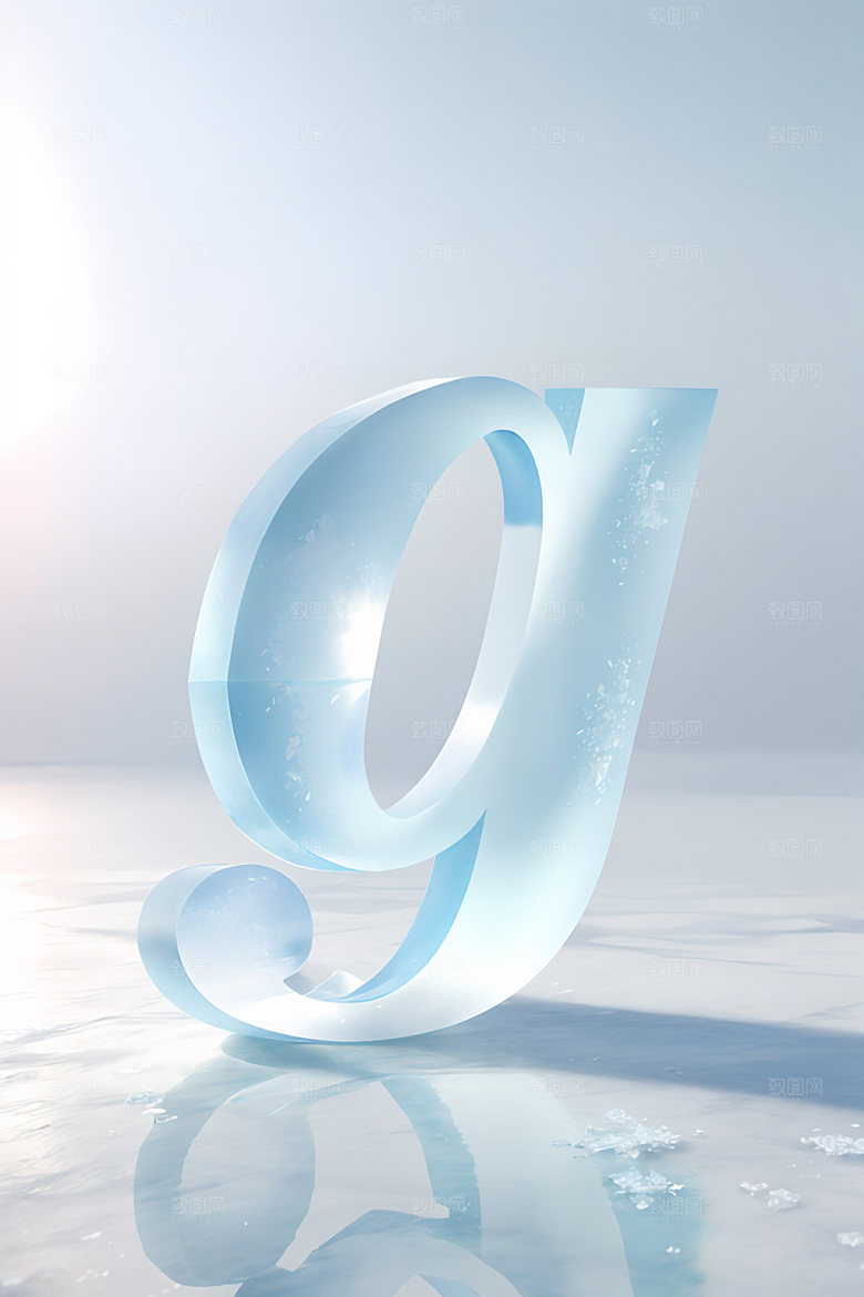 冰块字母通透立体艺术字