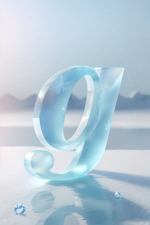 冰块字母通透透明艺术字