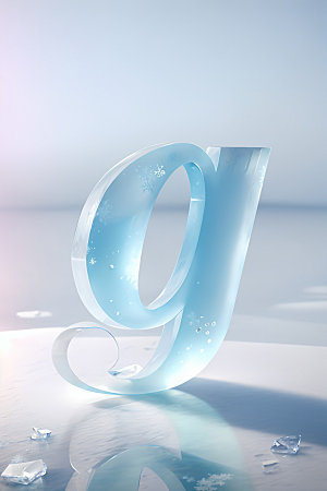 冰块字母透明创意艺术字
