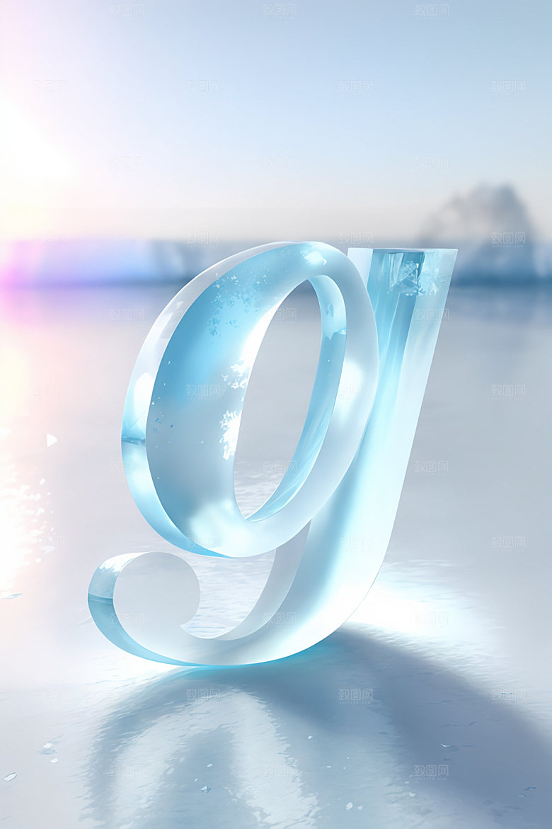 冰块字母立体通透艺术字