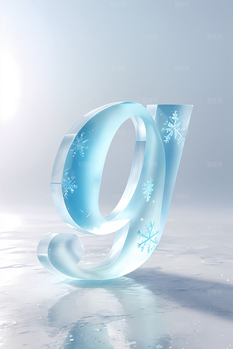 冰块字母3D立体艺术字