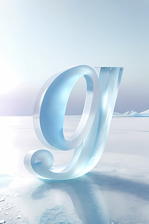 冰块字母透明立体艺术字