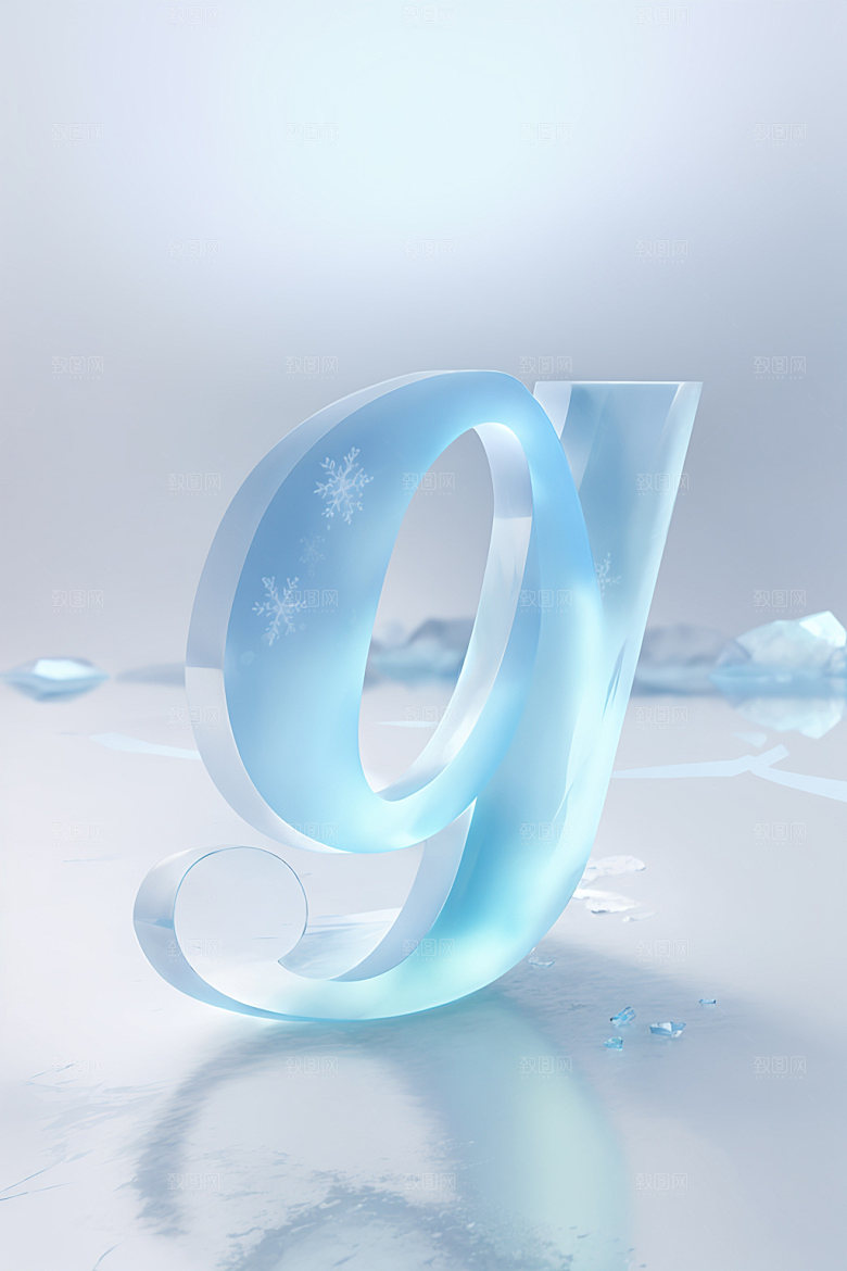 冰块字母玻璃通透艺术字