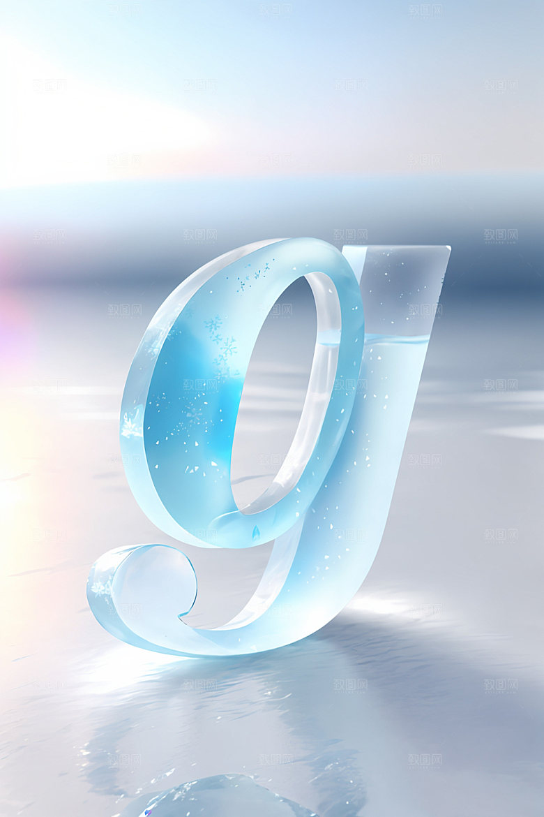 冰块字母3D通透艺术字