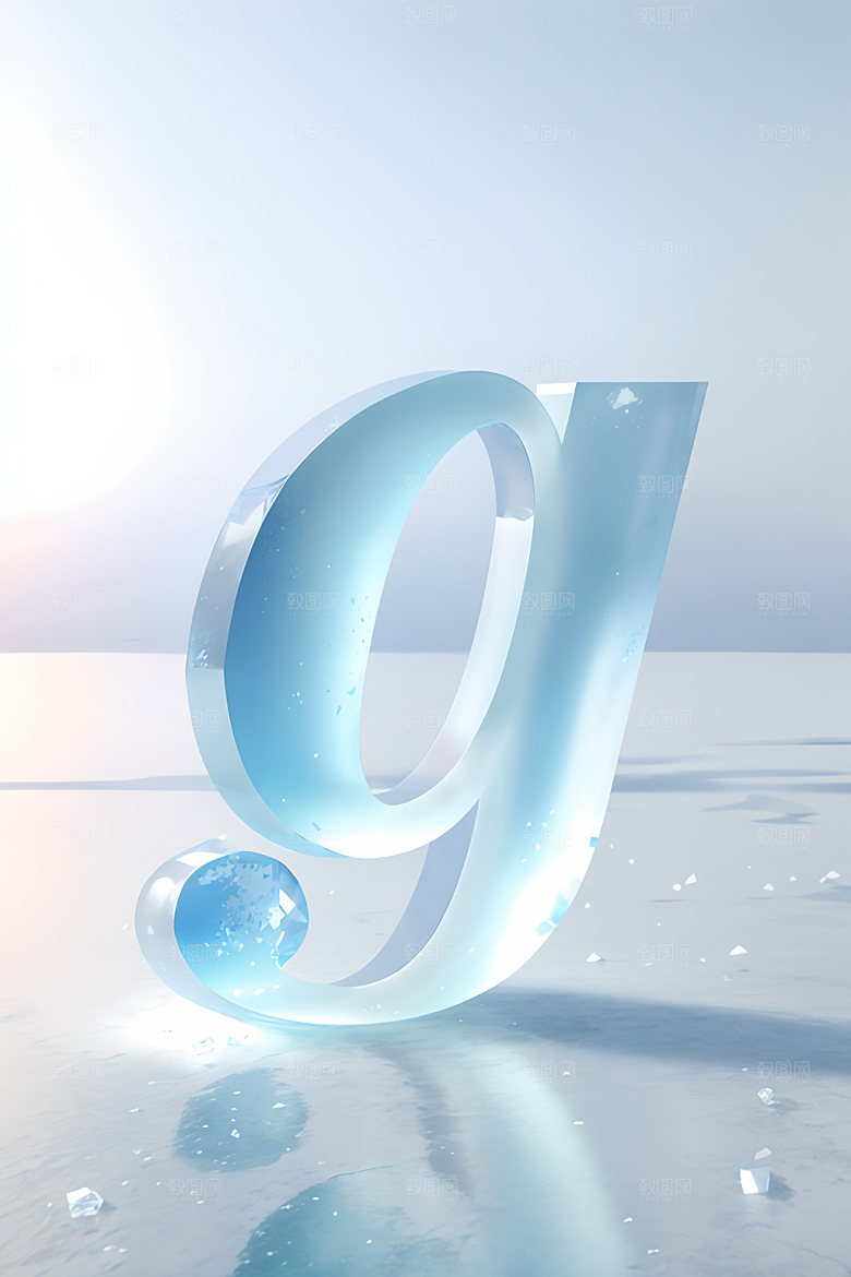 冰块字母创意3D艺术字