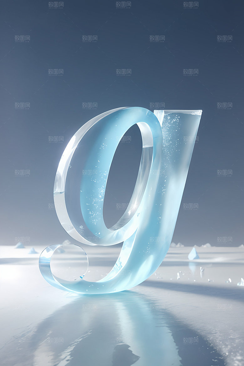 冰块字母透明玻璃艺术字
