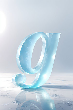 冰块字母透明通透艺术字
