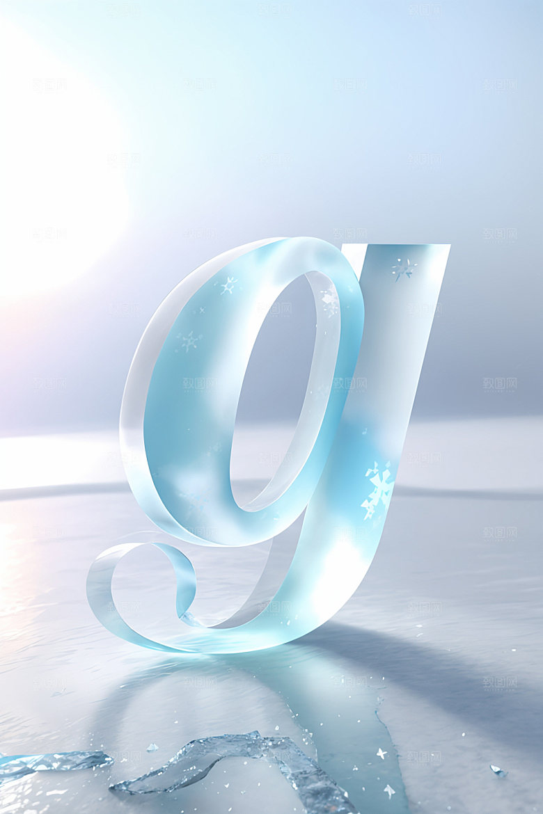 冰块字母创意3D艺术字