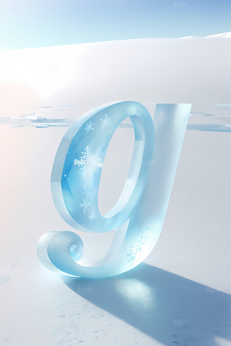 冰块字母3D玻璃艺术字