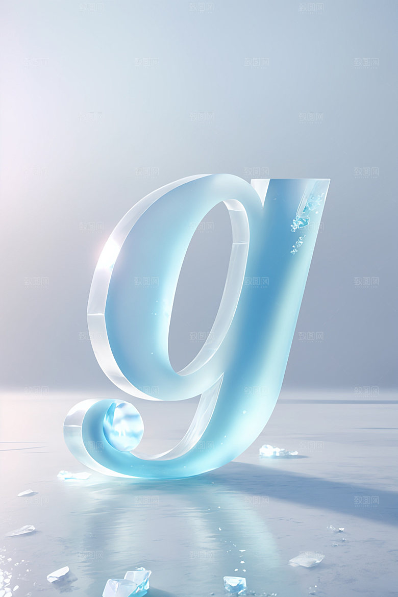 冰块字母质感立体艺术字