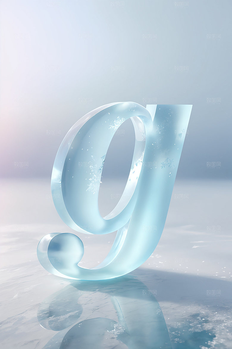 冰块字母创意3D艺术字