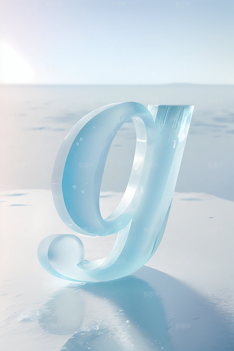 冰块字母玻璃透明艺术字