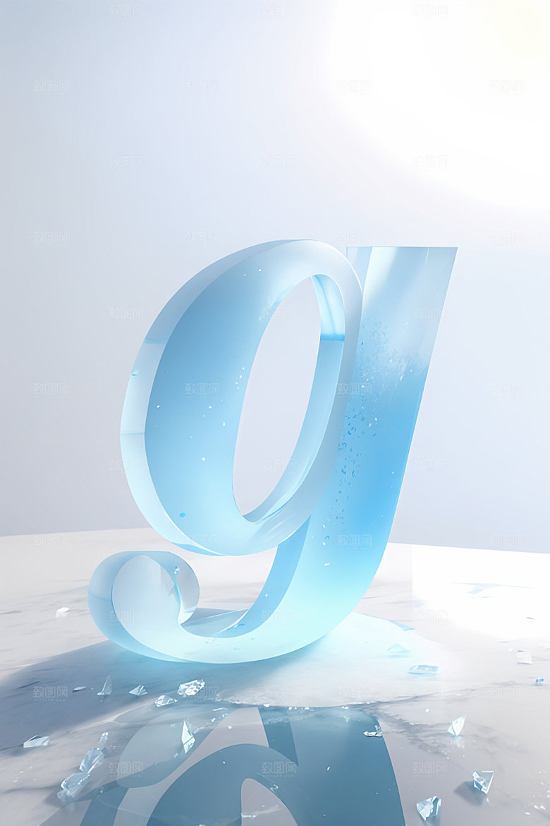 冰块字母透明立体艺术字