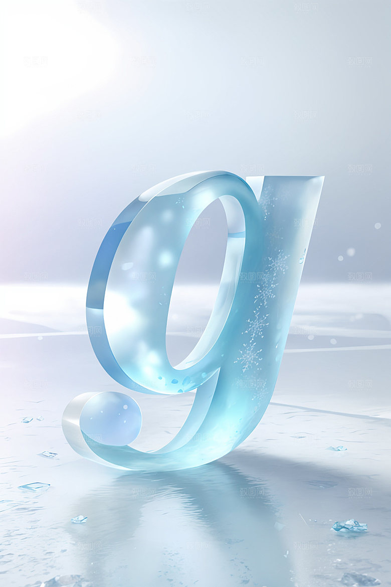 冰块字母立体3D艺术字