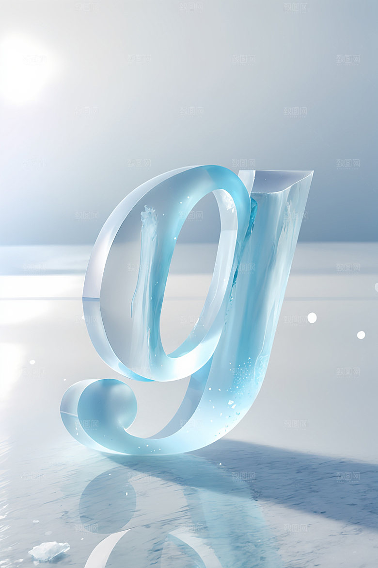 冰块字母创意3D艺术字
