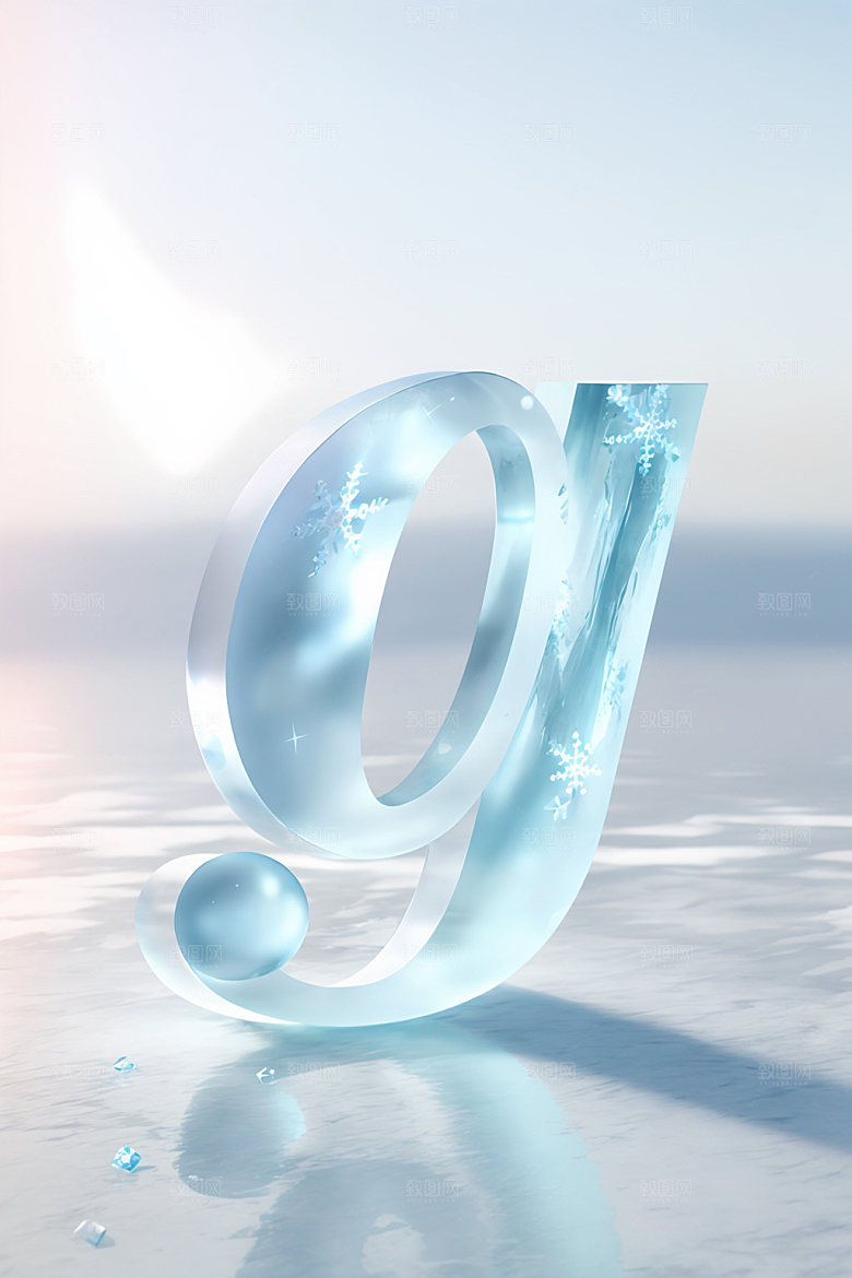冰块字母3D立体艺术字