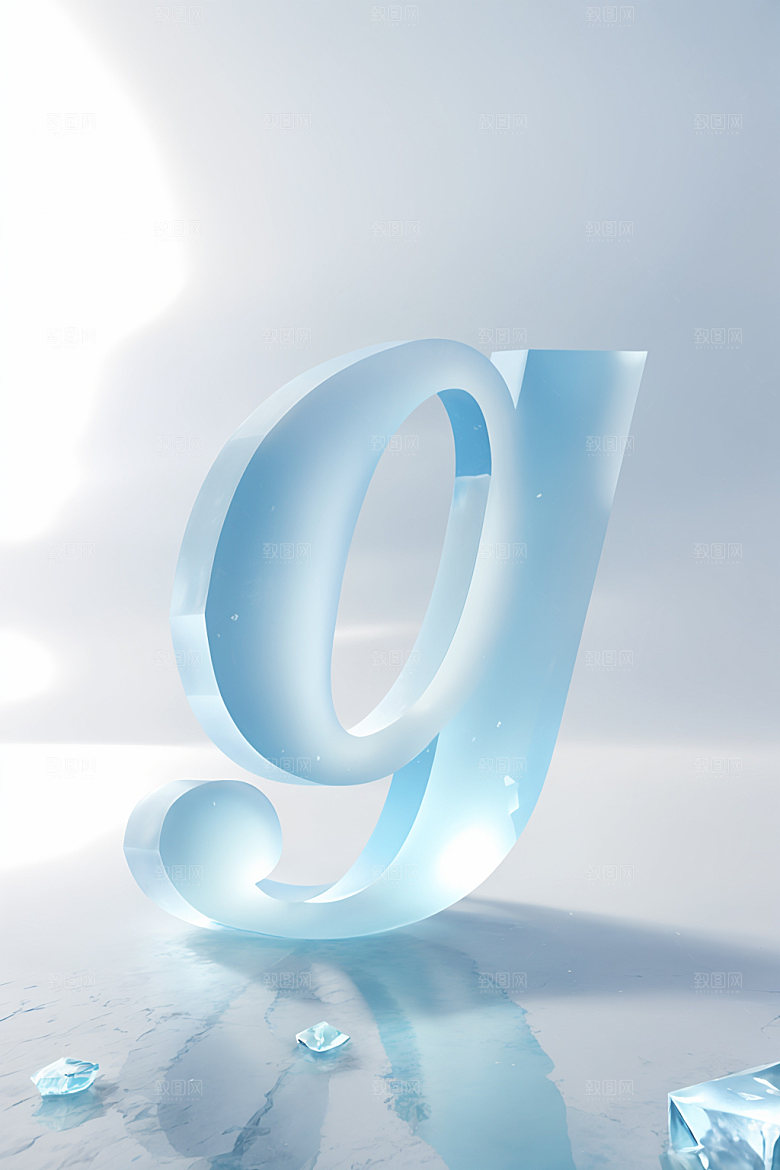 冰块字母3D创意艺术字