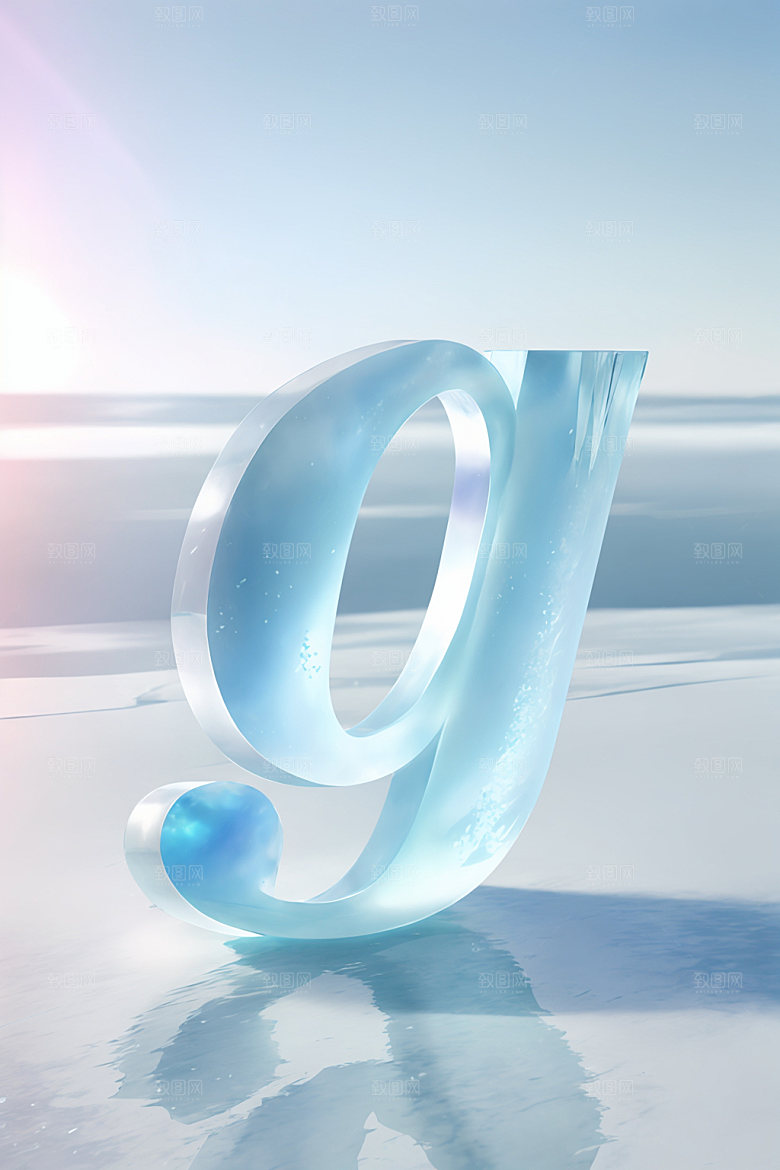 冰块字母晶莹剔透3D艺术字