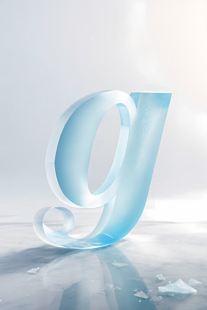 冰块字母玻璃3D艺术字