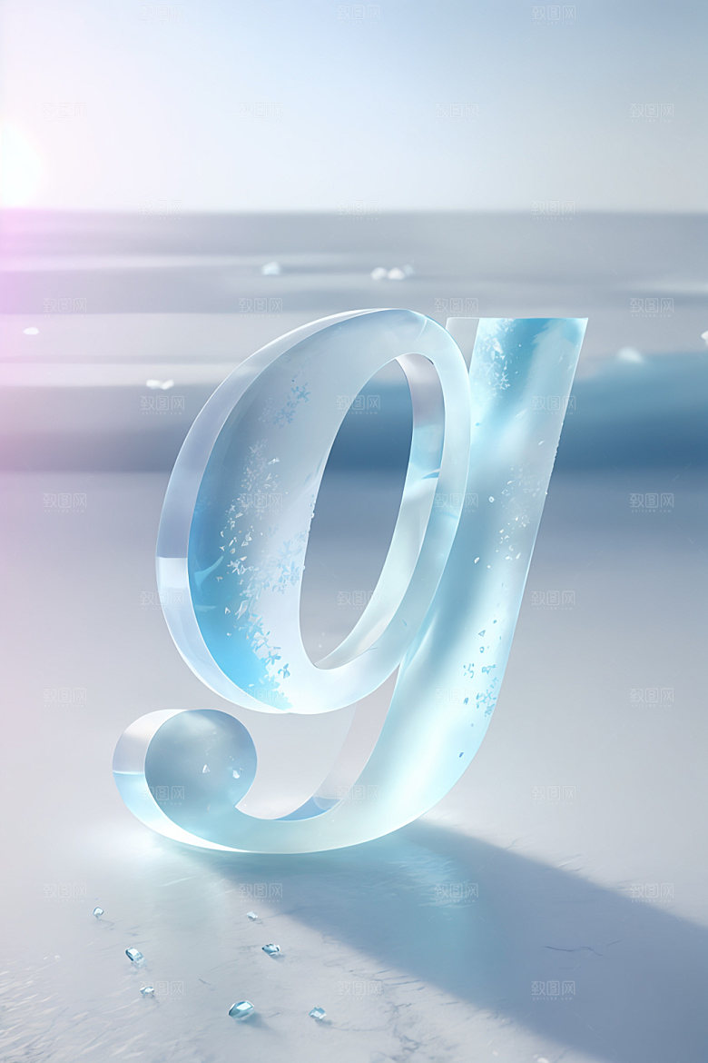 冰块字母玻璃3D艺术字