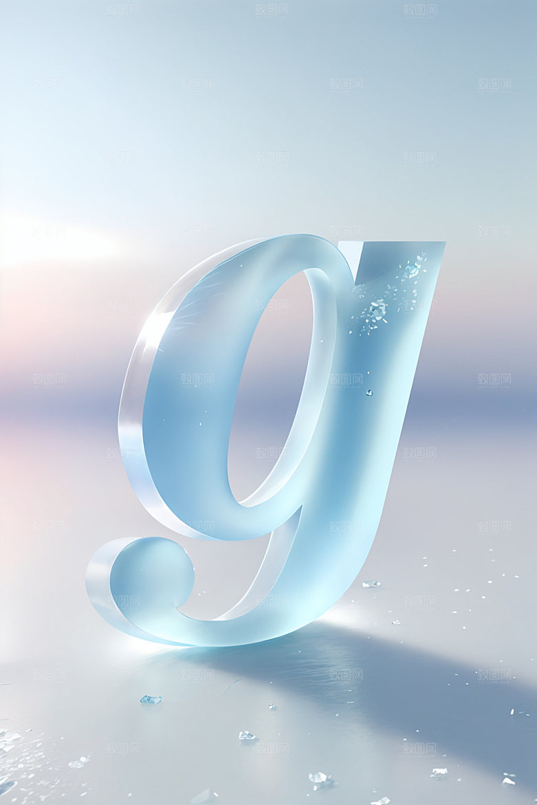 冰块字母玻璃创意艺术字