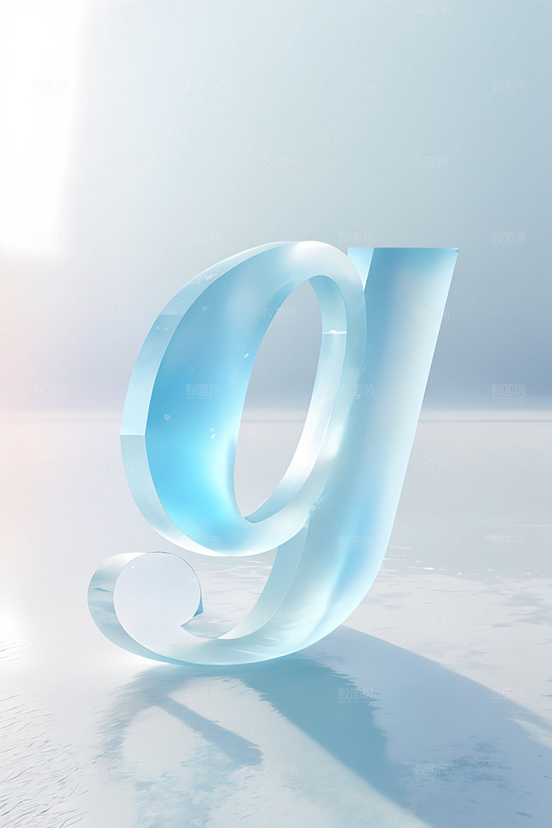 冰块字母3D质感艺术字