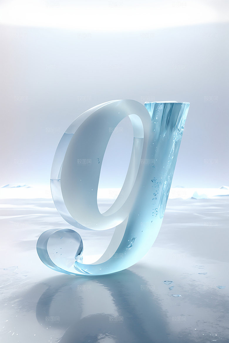 冰块字母通透透明艺术字
