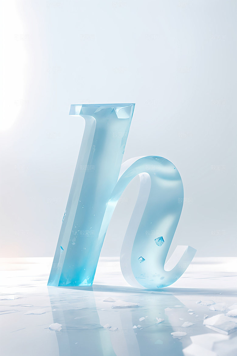 冰块字母立体清爽艺术字