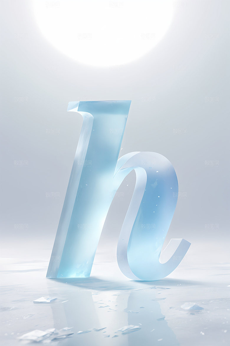 冰块字母玻璃英文艺术字