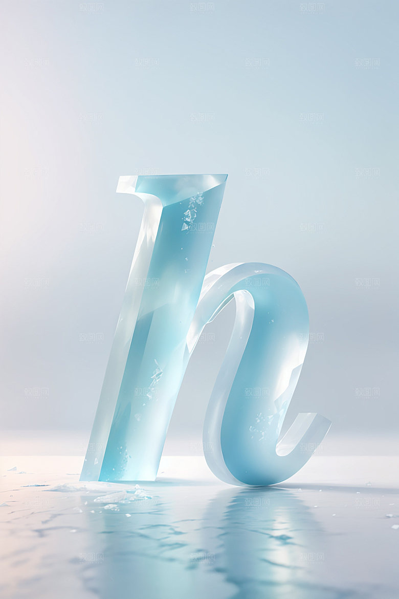 冰块字母通透玻璃艺术字